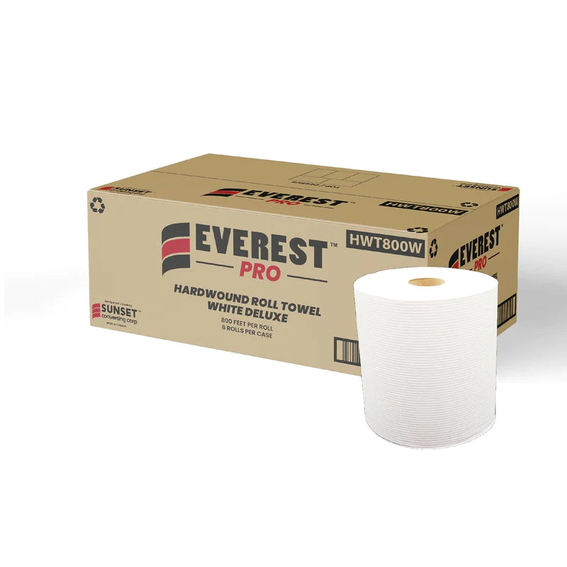 EVEREST PRO WHITE ROLL TOWEL 800' 6/cs HWT800W