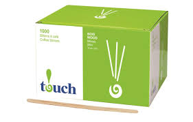 TOUCH WOODEN STIR STICK 5.5" ROUND TIP 1000/BOX