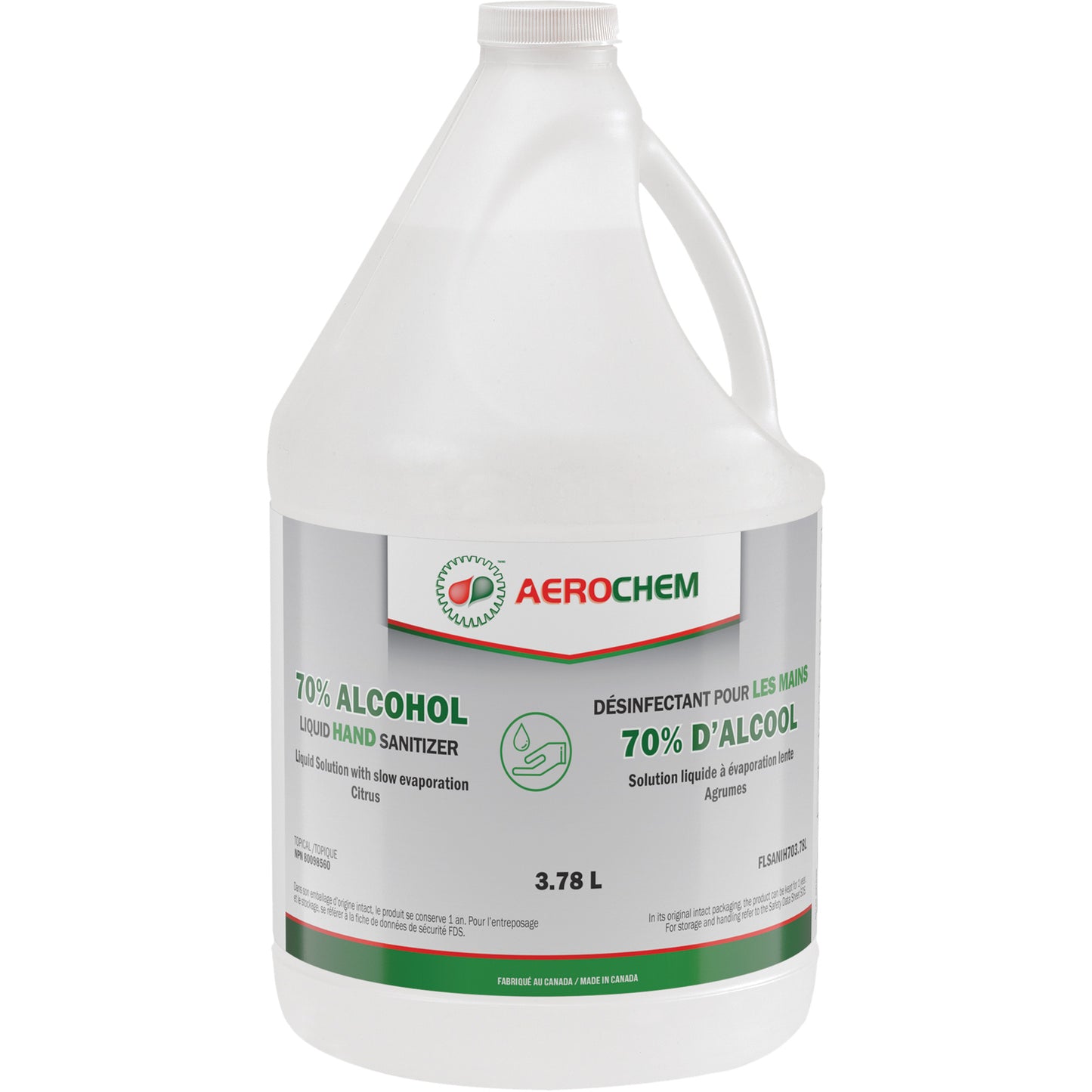 AEROCHEM LIQUID SURFACE CLEANER 70% ALCOHOL 3.78L