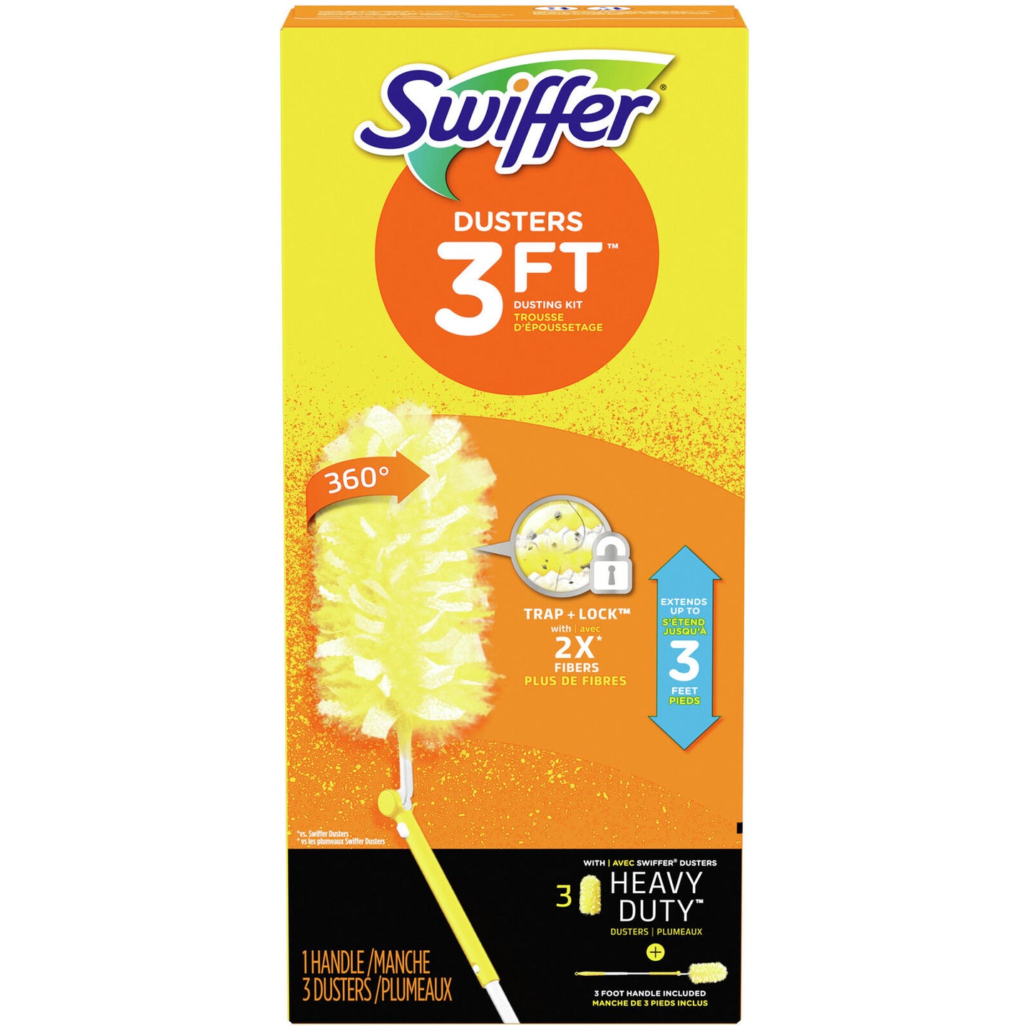 SWIFFER 360 DUSTERS 3FT EXTENDER 1 HANDLE/3 DUSTERS