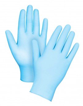 ZENITH EXAMINATION GRADE GLOVES, LARGE, NITRILE/VINYL, 4-MIL, POWDER-FREE, BLUE 100/BX
