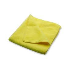 YELLOW MICROFIBRE CLOTH 14"X14" 12/PKG