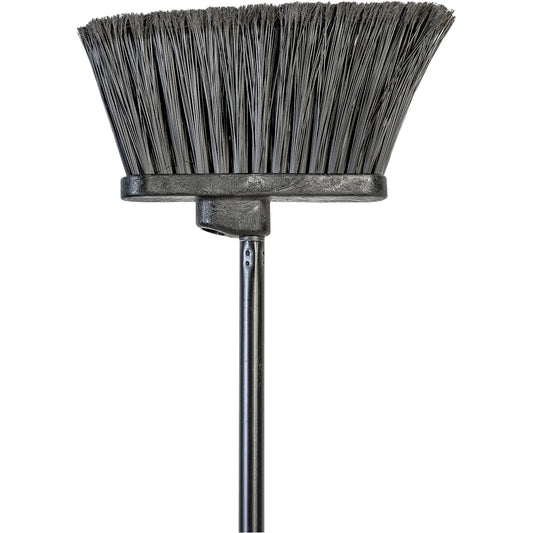 DUO-ANGLED ANGLE BROOM W/HANDLE BLACK FIBERS