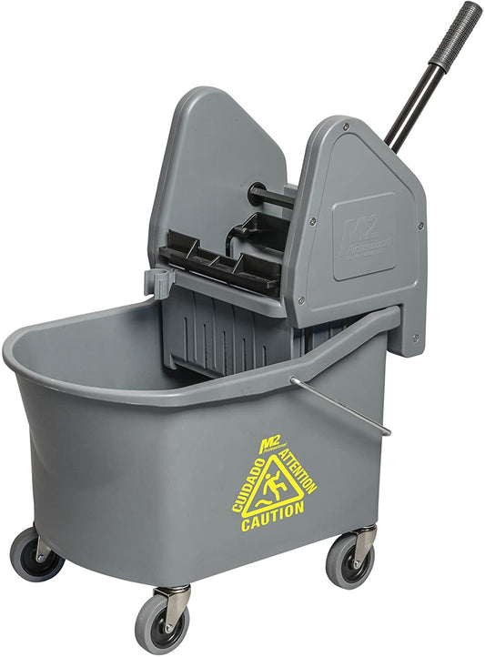 SMALL GREY COMBO UNIT32qt BUCKET & D/PRESS WRINGER BW-D33100-GREY